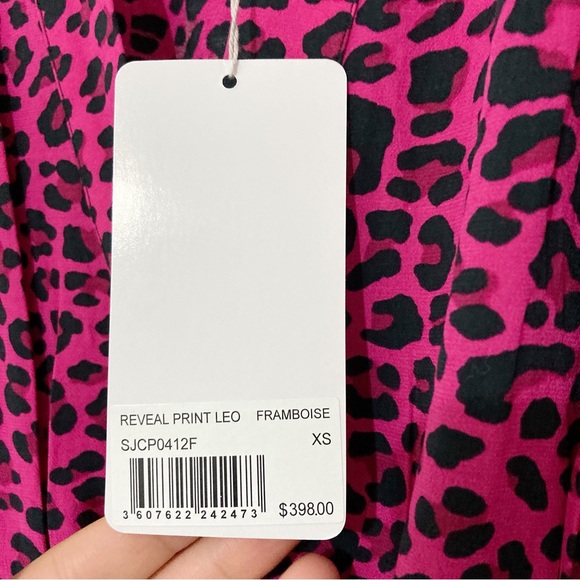 Zadig & Voltaire Reveal Leopard Print Mini Dress Framboise Pink Size XS NWT - Picture 6 of 15